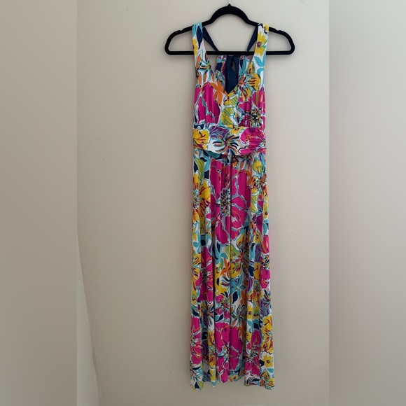 Lilly Pulitzer Amanda Besame Mucho Floral Halter Maxi Dress Size Small Vacation - Picture 3 of 7